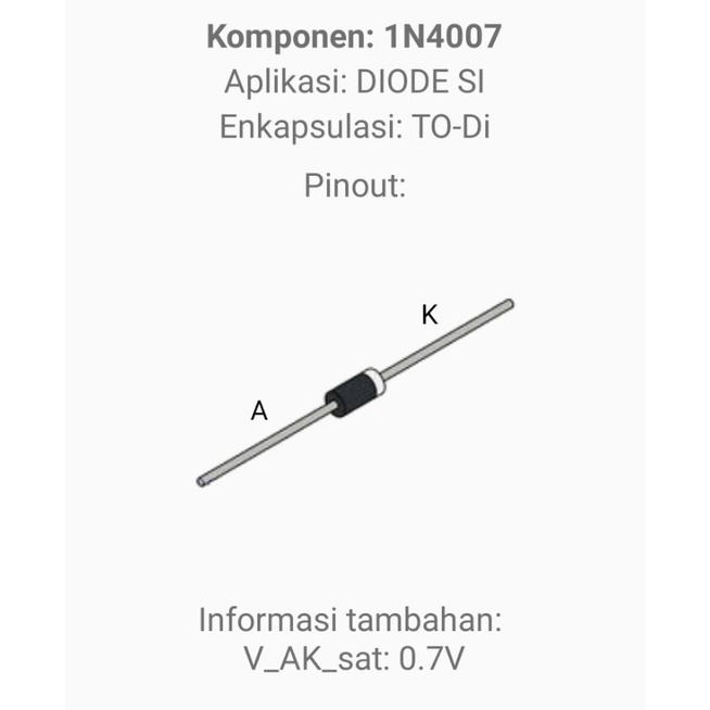 Dioda 1N4007 Diode Rectifier 1N 4007 1A 1000V dioda 1A