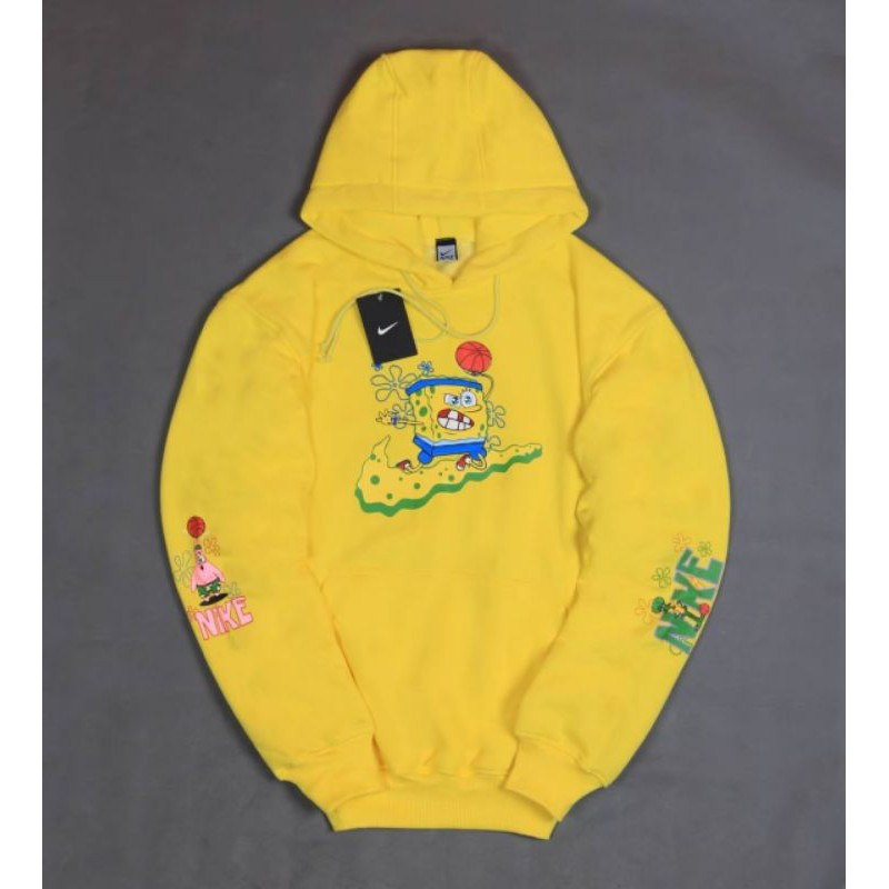 Hoodie Pria Dan Wanita Nike X SpongeBob SquarePants Bahan Cotton Pleace