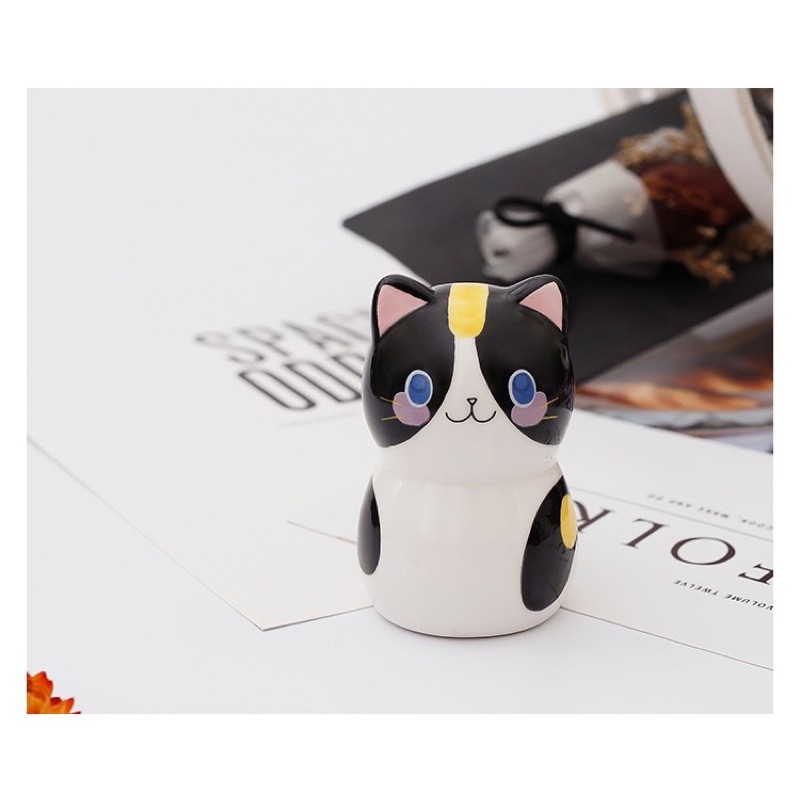 mug dan patung lucu kucing berbagai variasi unik dan lucu bahan keramik import dengan kotak dan streofoam packaging-Patung kucing f