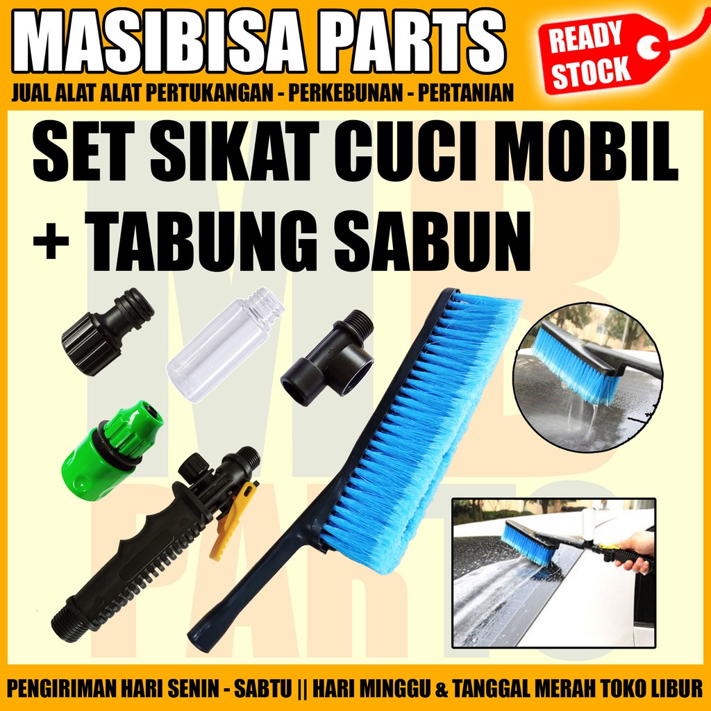 SET SIKAT CUCI MOBIL / MOTOR + TABUNG SABUN