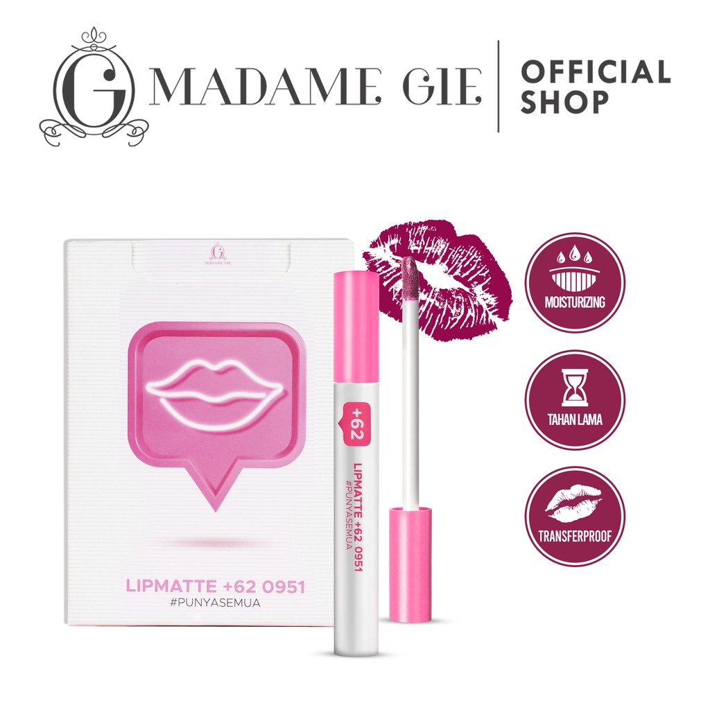 Madame Gie Lip Matte +62 - Make Up Lipstick | Lip Cream