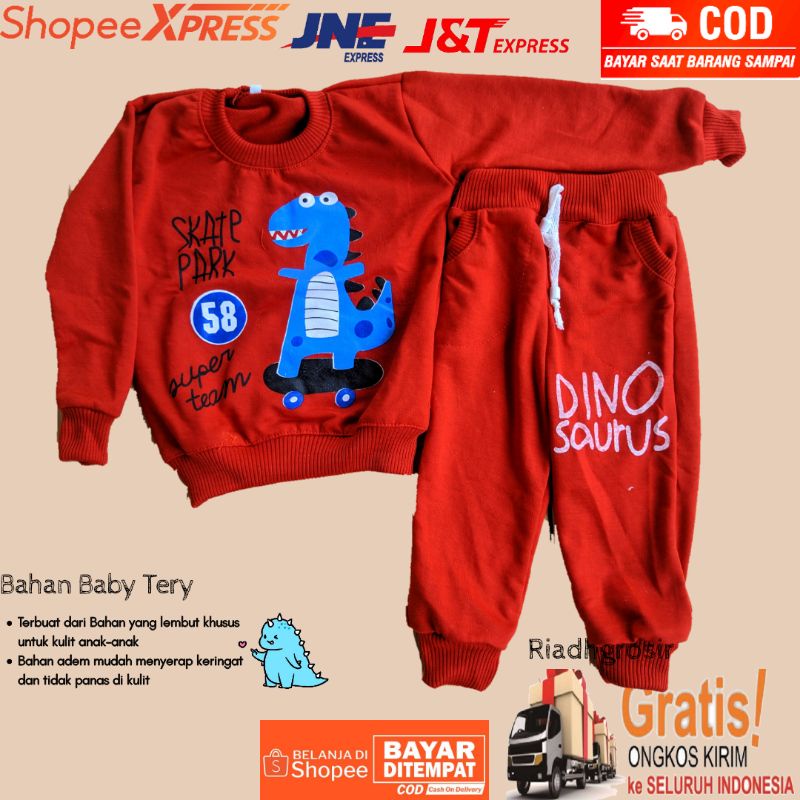 SWITER ANAK DINOSAURUS / SETELAN JOGER ANAK DINOSAURUS / SETELAN JOGER DINOSAURUS / SETELAN ANAK JOG