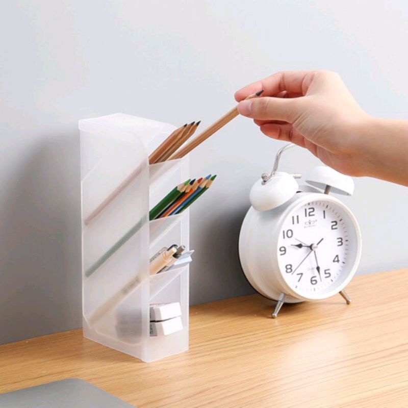 

0Tempat alat tulis pensil kosmetik stand organiser rak mini sekat rak laci 4 slot rak mini