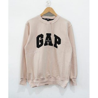 CREWNECK SWEATER GAP LOGO TEXS PULL BORDIR PREMIUM UNISEX BAHAN TEBAL GRAMASI280