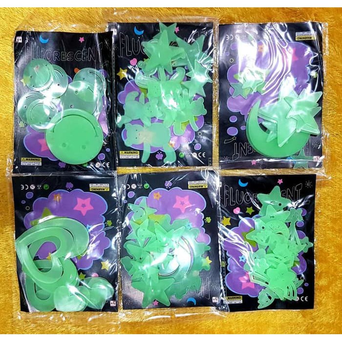Bag Glow  in the Dark  Hiasan  Dinding  Berbentuk Random 