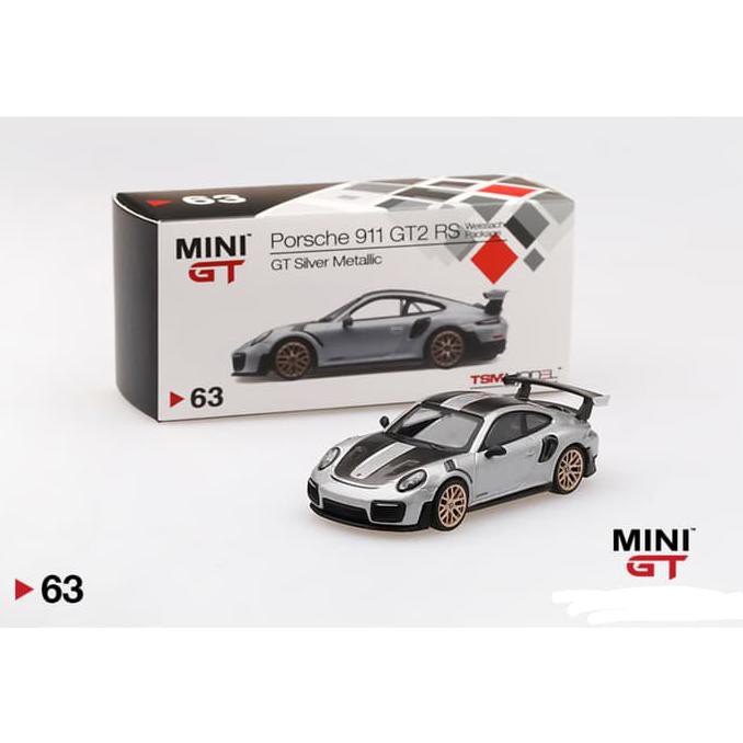 MiniGT 1/64 Porsche 991 Turbo GT2 RS GT Silver Metallic
