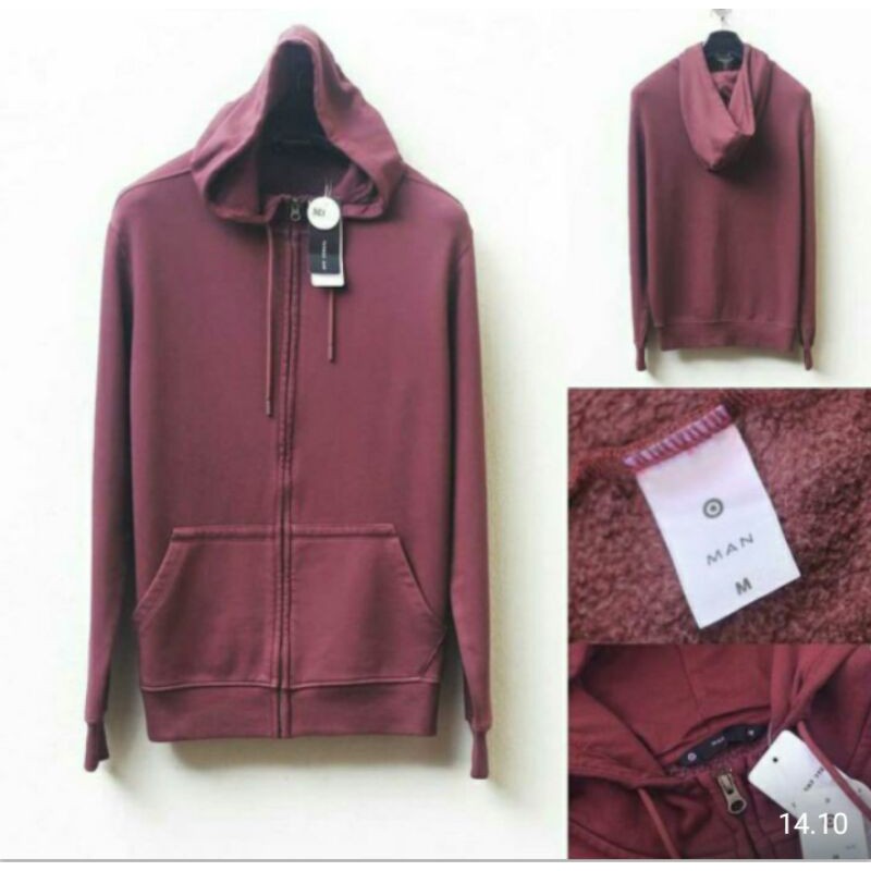 Jaket Pria Target MAN Garment Dyed Fleece Full Zip Hoodie Original Branded