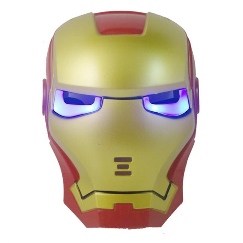 Mainan Topeng Avengers Iron Man Dengan Lampu LED Untuk Properti Cosplay