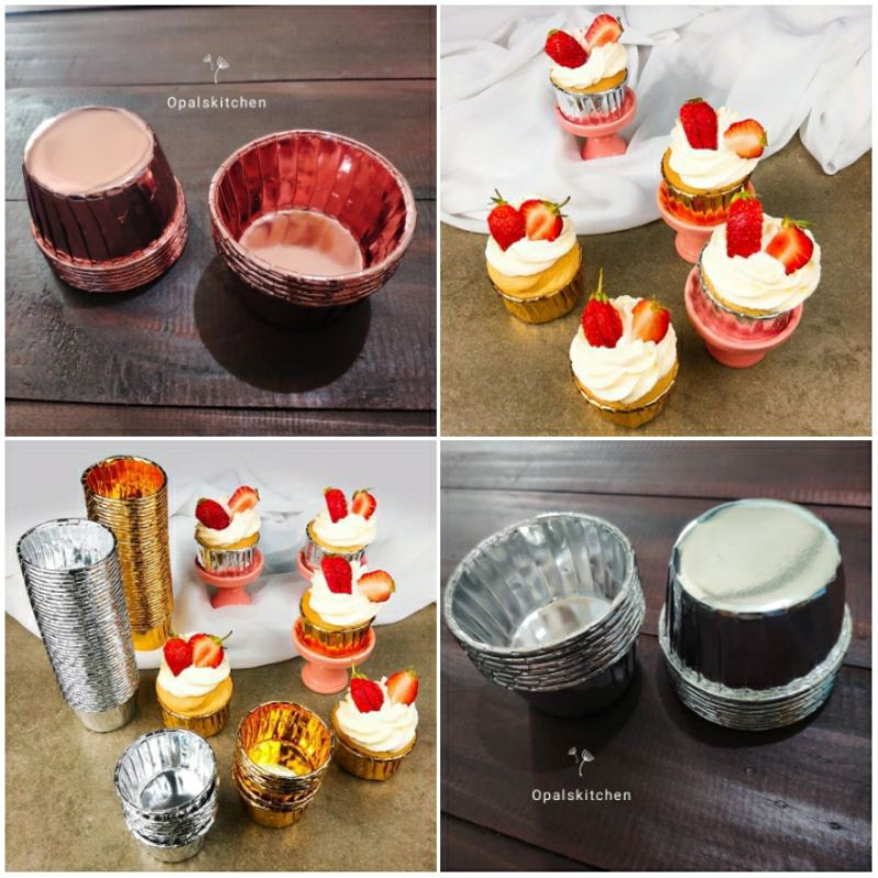 Paper Cup Cupcake Muffin Cake Case Pink Silver Kertas Kue Bolu Cup Case