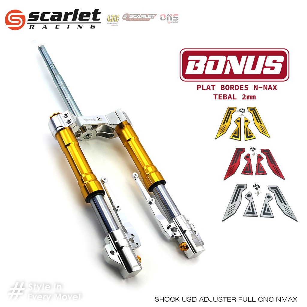 Scarlet Racing - Shock Upside Down USD Adjuster N max Nmax Full CNC