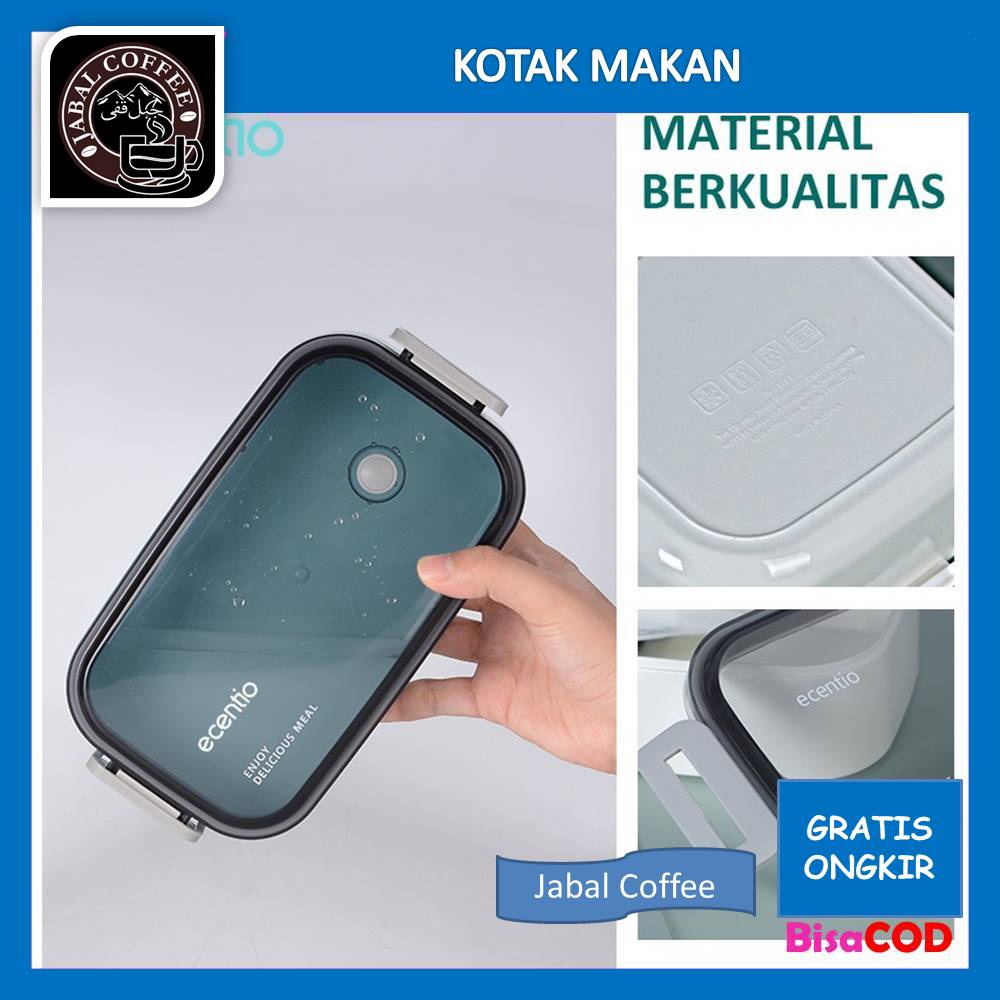 Tempat Makan Tutup Transparan / Kotak Makan Bento Anti Tumpah 800 ml Single-Layer / Lunch Box Kotak Bekal