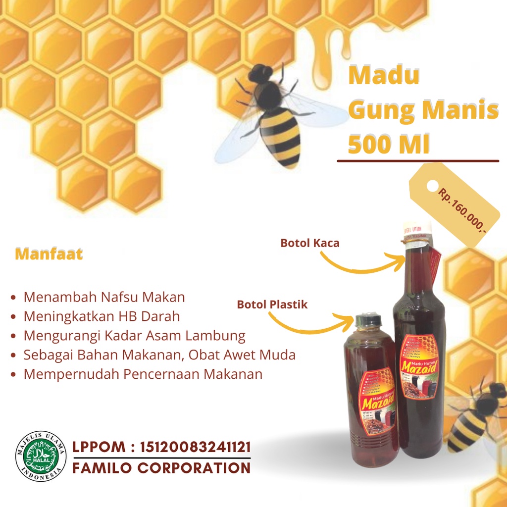 

Madu Hutan Mazaid Jenis Gung Manis 500 ml