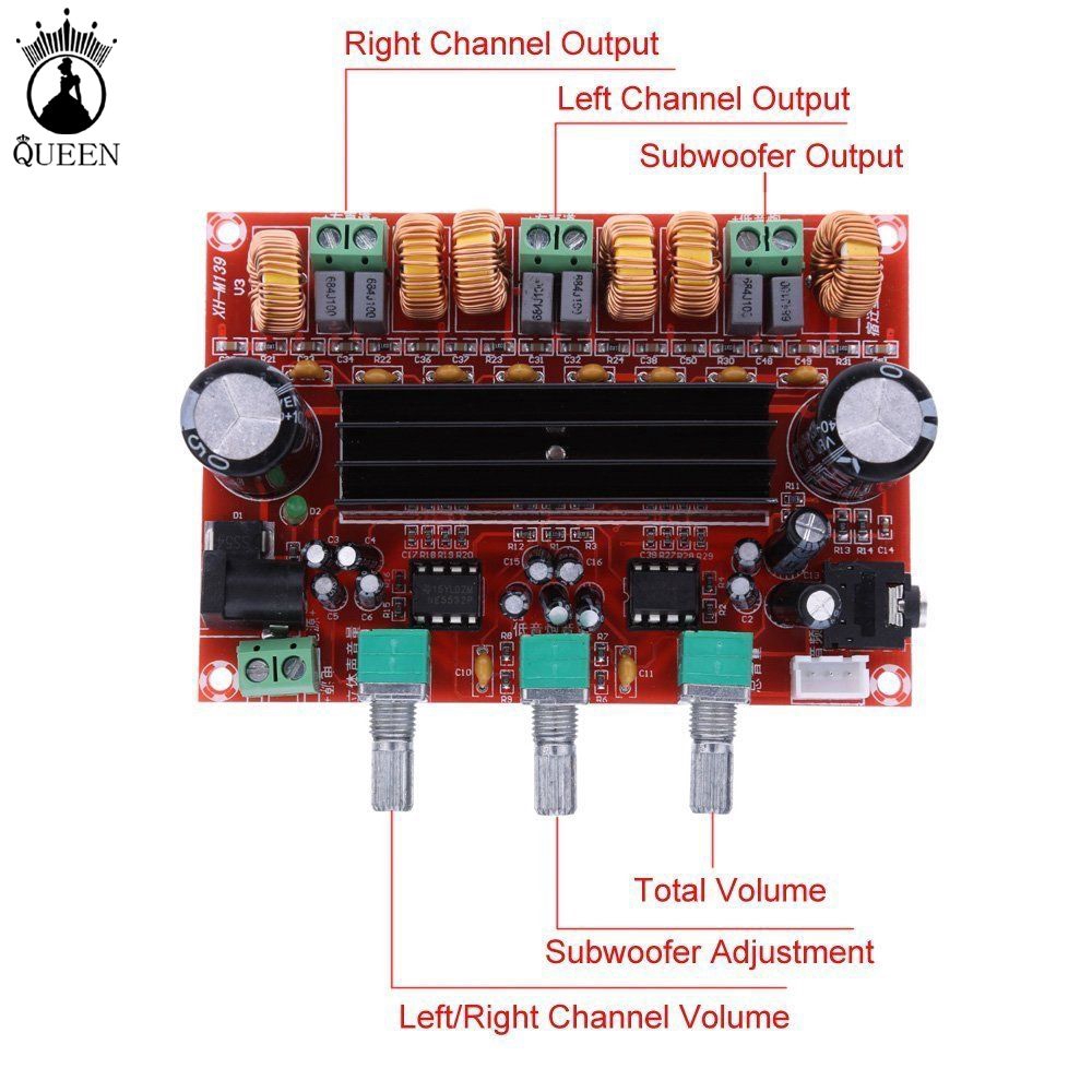 100W 2.1 Channel Digital Subwoofer Power Amplifier Board New TPA3116D2 2x 50W