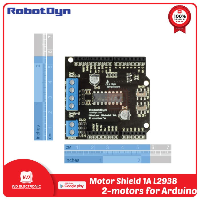 RobotDyn Motor Shield 1A L293B 2-motors for Arduino