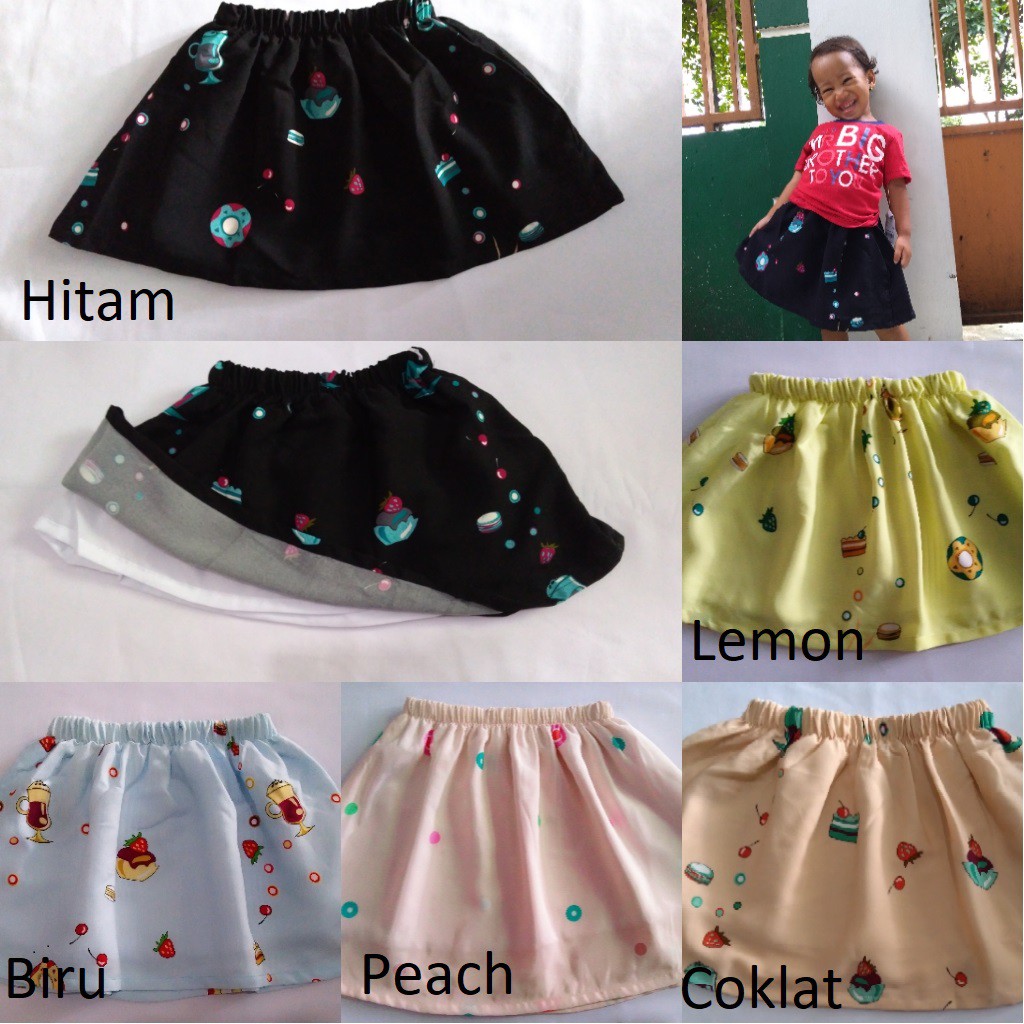 Rok FLARE SKIRT Anak Cewek Motif Lucuu SALE!!