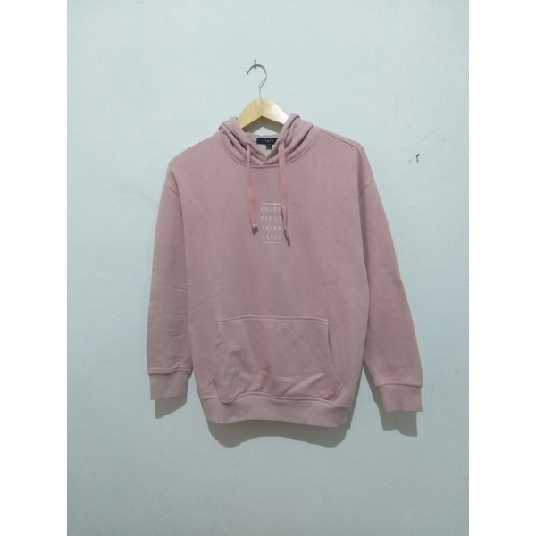 jaket hoodie TATE pink size M original second