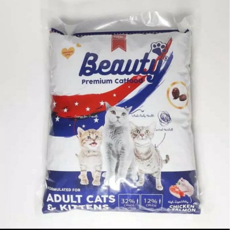 Beauty cat food repack 1kg paket 5kg