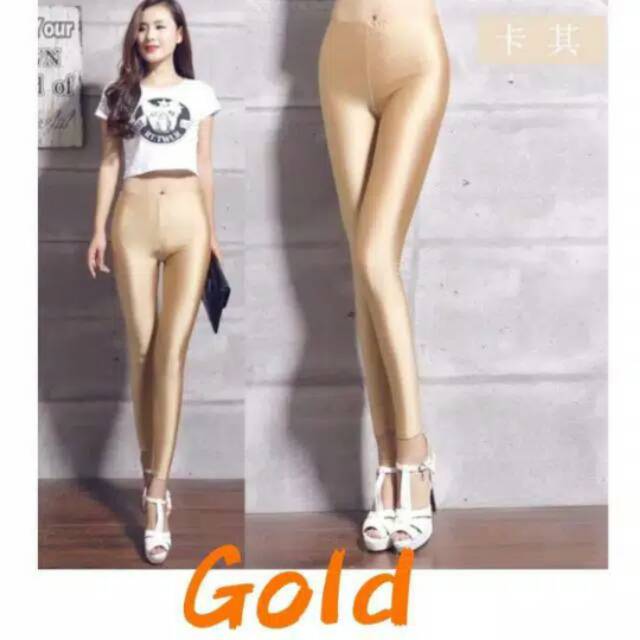 Legging Korea mengkilat Celana legging panjang wanita GLOSY