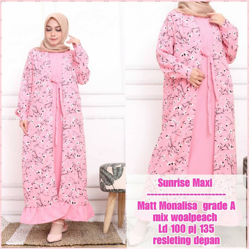 KS Sunrise Maxi Kombi Dress Monalisa Mix Inner Wolpeach Grade A