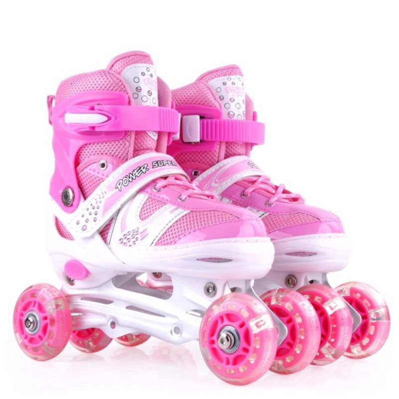 SEPATU RODA ANAK INLINE SKATE POWER / SEPATU RODA ANAK FULLSET HELM DAN DEKKER KEREN/SEPATU RODA MODEL BAJAJ STYLE TERHITS FREE BAUT DAN KUNCI L