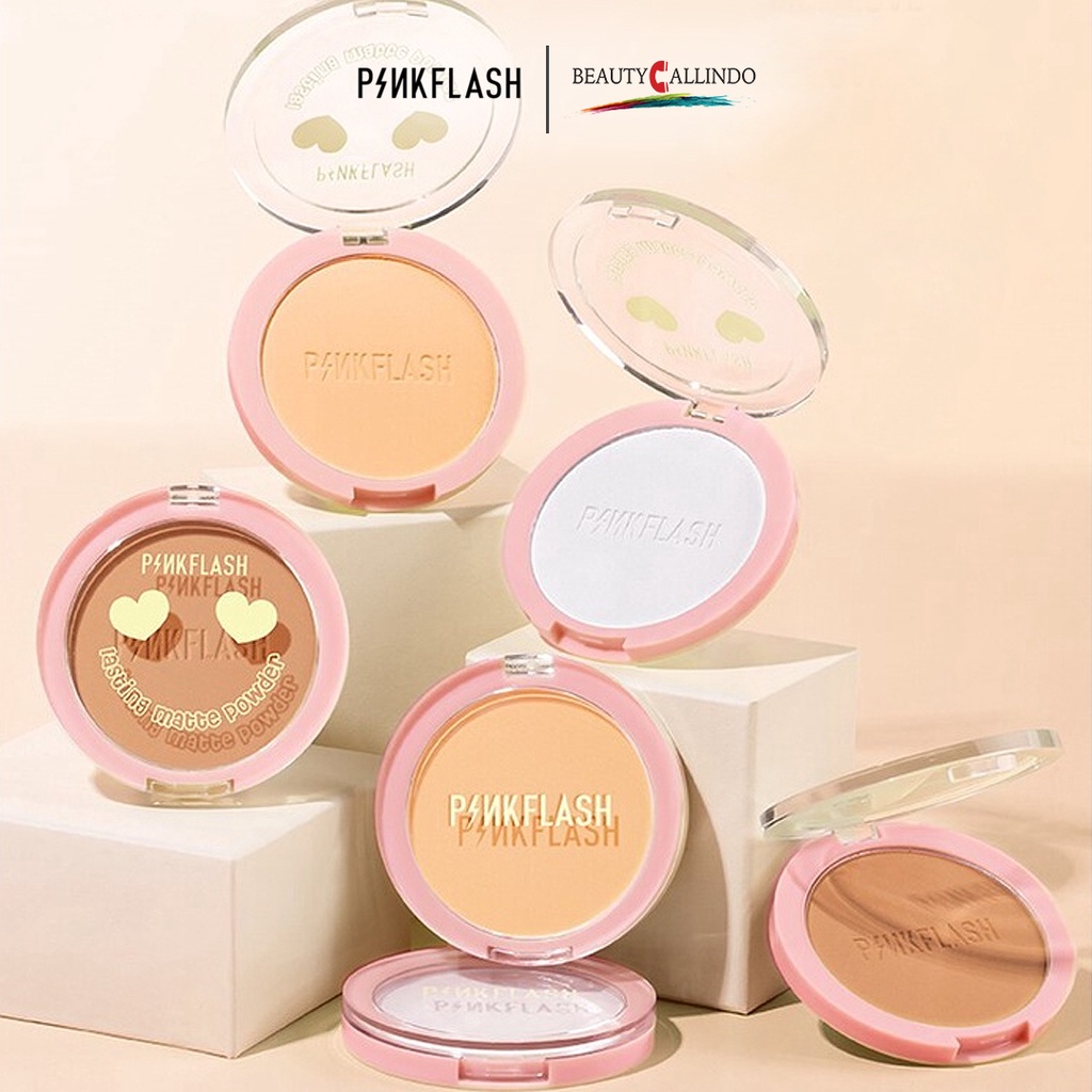 Pinkflash Pressed Powder F08 | Pink Flash Lasting Matte Pressed Powder Bedak Padat