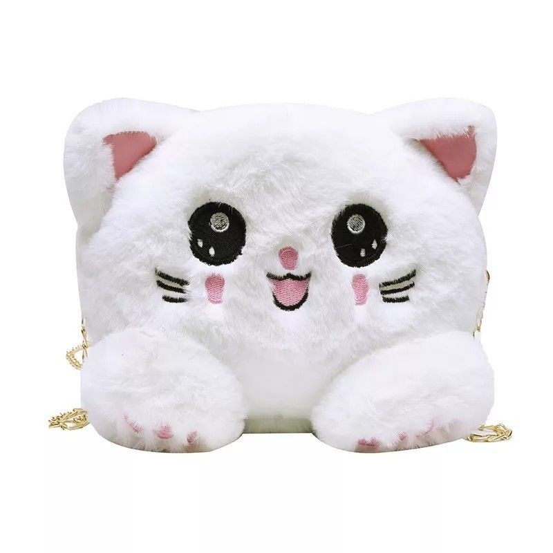 Tas Selempang Boneka Kucing bulu korean style original termurah Tas Wanits Miniashion Lembut Plush C