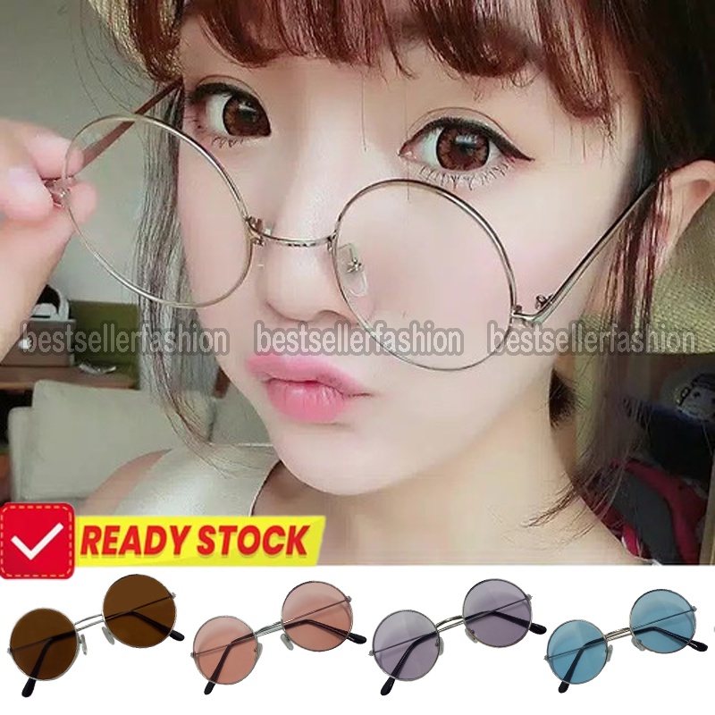 Kacamata Bulat Style Korea / Kacamata Fashion Transparan Kaca mata Gaya Wanita Pria Fame Metal Ringan Kekinian Cewek dan Cowok Kacamata Murah / Kacamata Ringan Klasik Eye Glasses Unisex