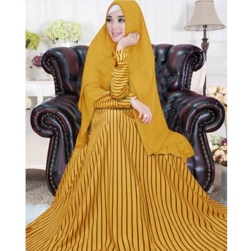 GAMIS SYAR'I ASDF MONALISA SET HIJAB MOTIF TERBARU
