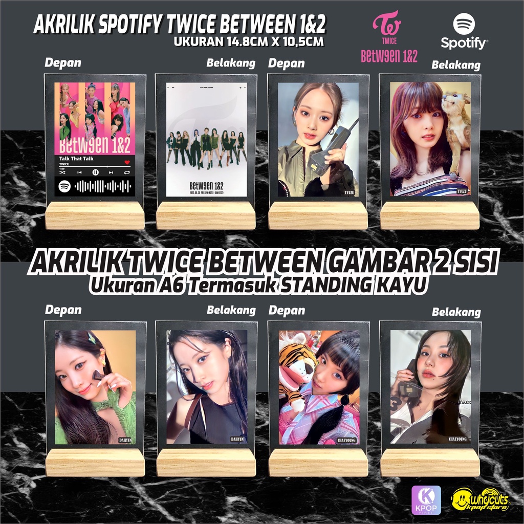 AKRILIK KPOP TWICE BETWEEN 1&amp;2 / PRINT 2 SISI GLOSSY / ANTI AIR TIDAK LUNTUR