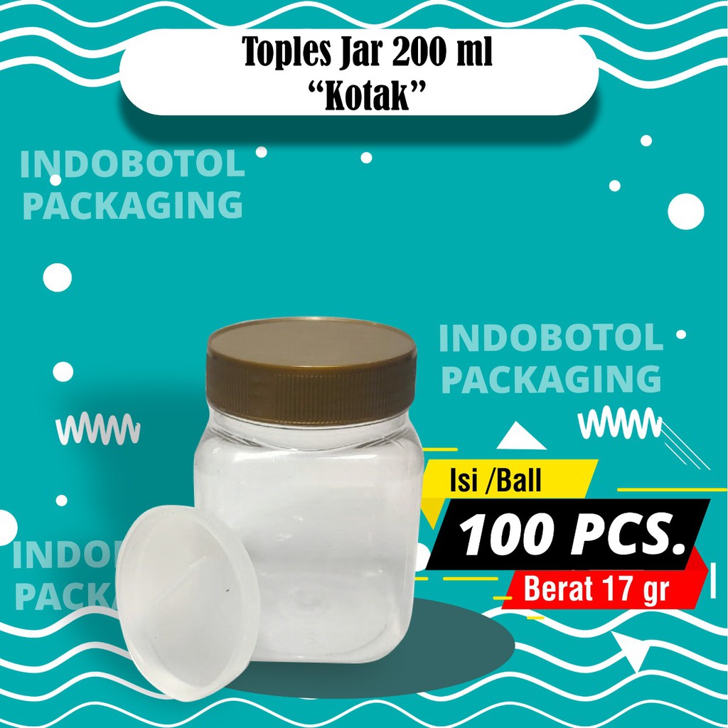 toples jar 200ml KOTAK ( isi 50 pcs )