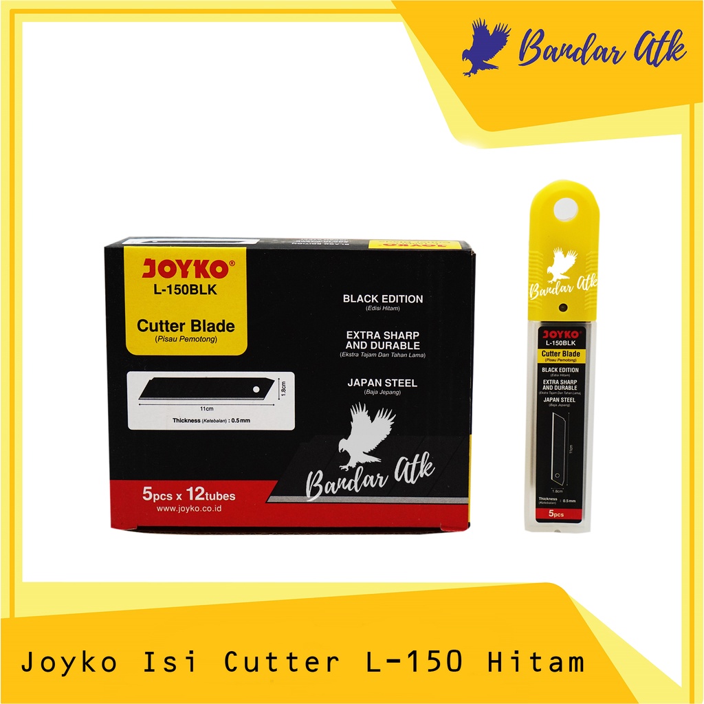 

JOYKO Cutter Blade Refill Isi Cutter tajam L-150BLK Japan Steel 5Pcs