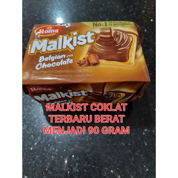 Roma malkist COKELAT 105Gr. Malkist COKLAT105 gram Kemasan Baru