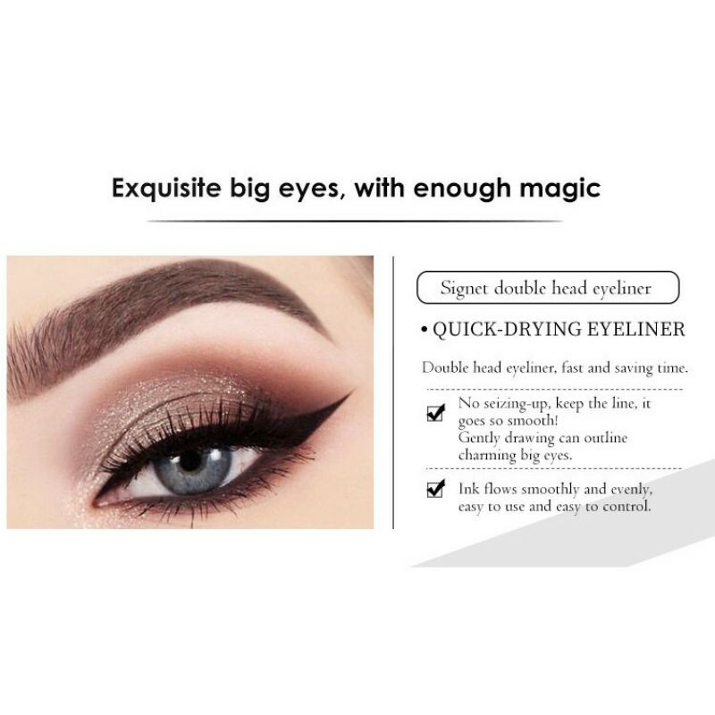 Eyeliner Stamp 2 in 1 Wing Eyeliner Spidol Waterproof Stamp Eyeliner 2in1 Eyeliner Pencil