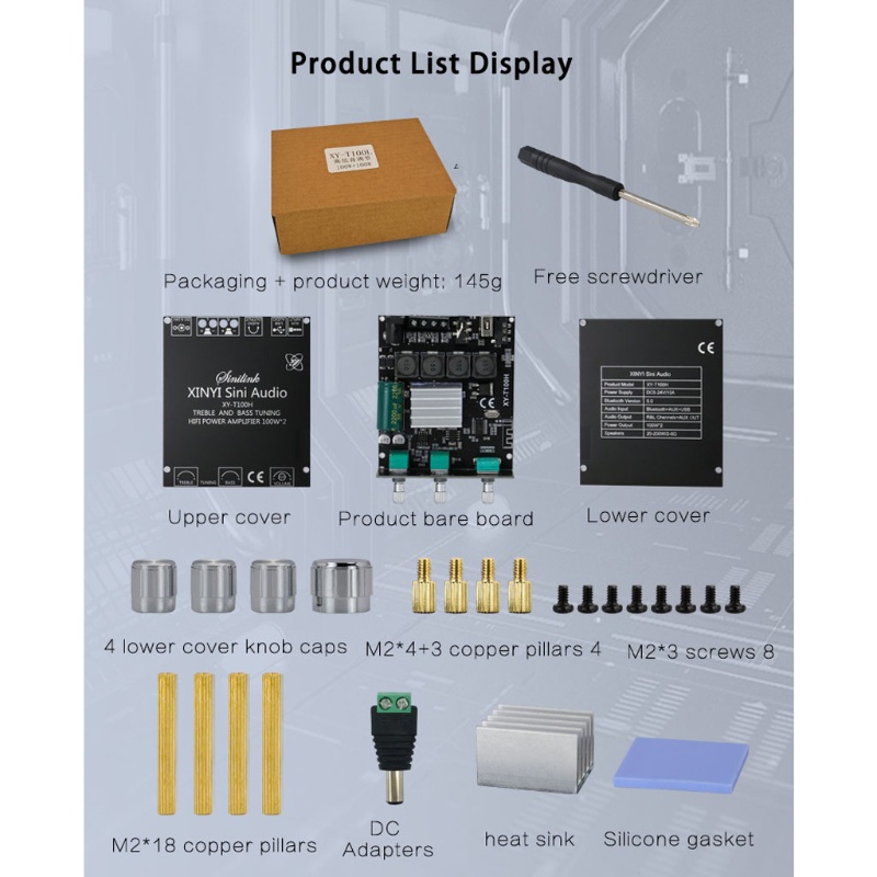 Btsg Amplifier Board Papan Amplifier 100W+100W Amp Board Dual Channel Pemasangan Mudah &amp; Password Gratis Sambung