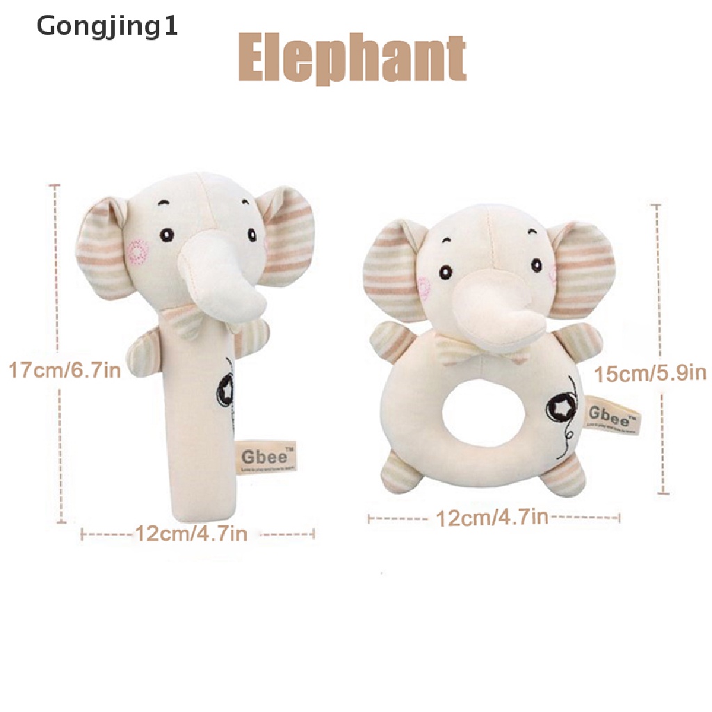 Gongjing1 Mainan Rattle Genggam Bayi Bentuk Boneka Plush Kartun Hewan Lucu