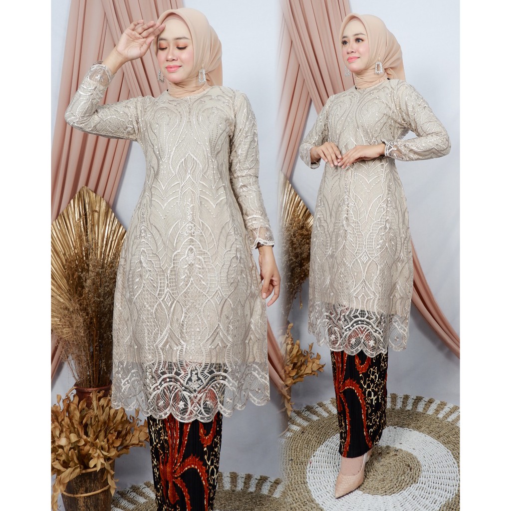 TERBARU SET TUNIK TULLE MUTIARA BORDIR / SET TUNIK TULLE MUTIARA BORDIR SENADA