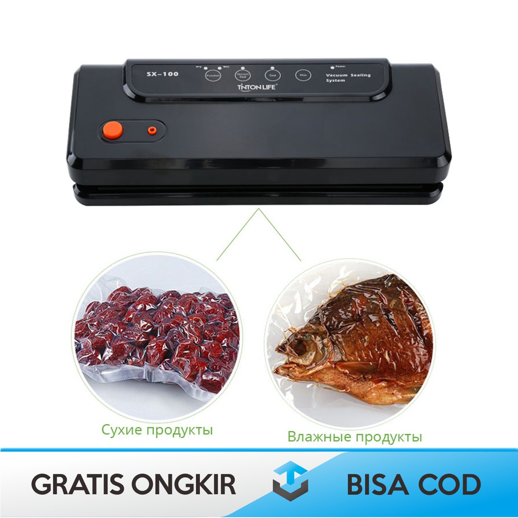 VACUUM SEALER MAKANAN BASAH DAN KERING PLASTIK ORIGINAL TINTON LIFE SX-100 - POMPA VACUUM SEALER