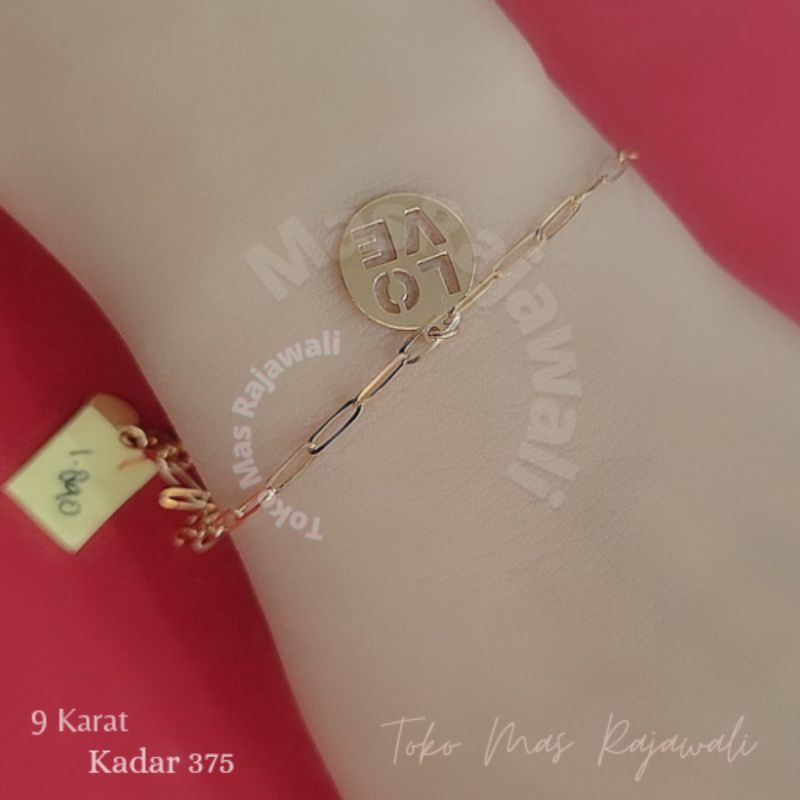 Gelang Catena Gantung Liontin Love Keping kadar 375 | UBS | Stok terbatas | Emas asli | Emas Jakarta