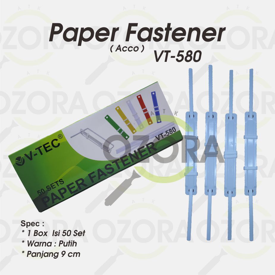 

Paper Fastener V-Tec Acco Plastik VT-580 Putih