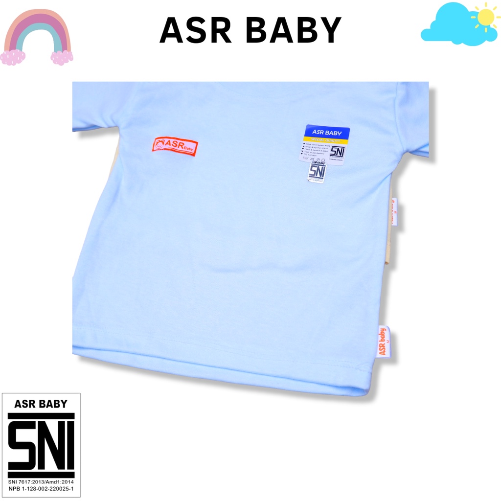 BAJU BAYI PENDEK KATUN DOUBLE USIA 3-20 BULAN POLOS ASR BABY SNI