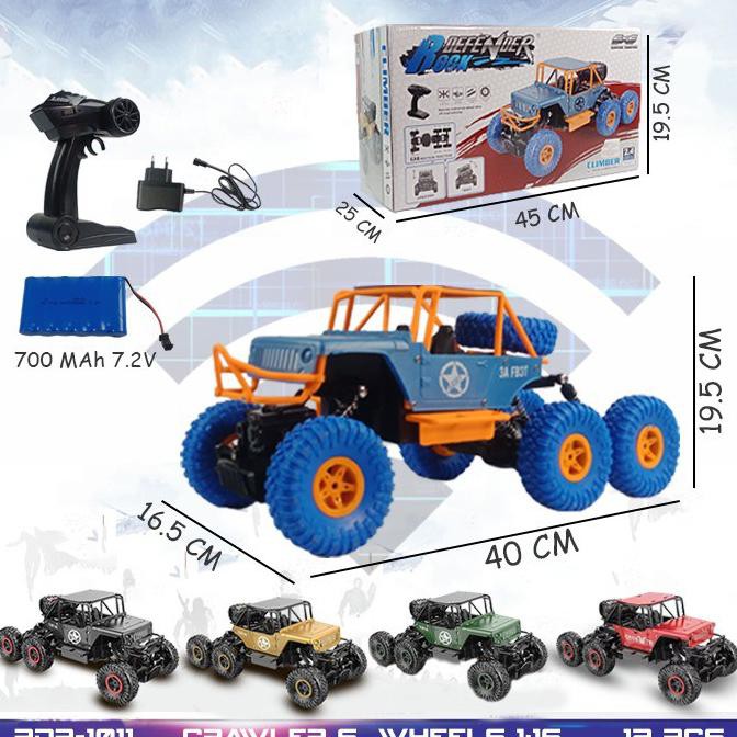 MURAH - PROMO RDR1011 Mainan Anak Mobil RC Remote Control Crawler Offroad Jeep 6x6 6WD RADAR SPESIAL