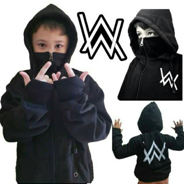JAKET ANAK COWOK CEWEK ALAN WALKER ROUNDHAN FINGER HITAM BANDUNG