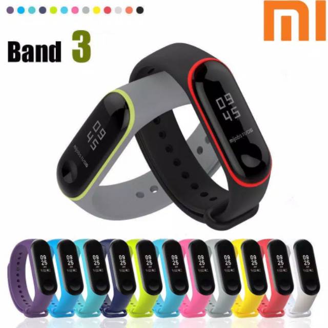 Strap Xiaomi Mi Band 4 Miband 3 Silikon - 2 Warna - Replacement Silicone MiBand 3 / 4