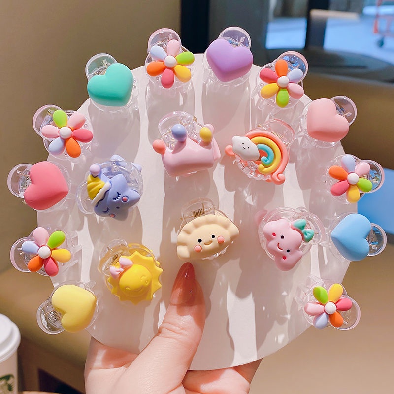 Roselife Jepit Rambut Bentuk Awan + Pelangi + Bunga 3D Untuk Anak Perempuan