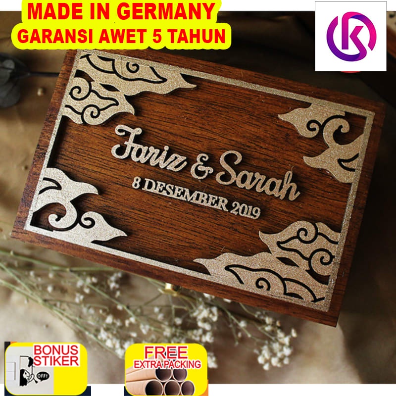 

Terlaris Ring Box + Sekat Cincin 10x15cm / Kotak Cincin Kayu