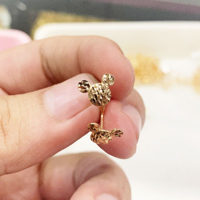 Banyak motif. Anting toge anak dan dewasa emas asli kadar 700 70 16k love bulat merica boba setengah 0,5 gram gr g ringan permata bunga mickey infinity anak dewasa bayi