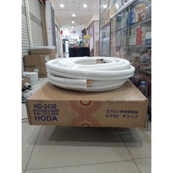 HODA pipa AC 1,5/2PK 1/4×1/2 meteran selang AC rumahan split tebal original hoda