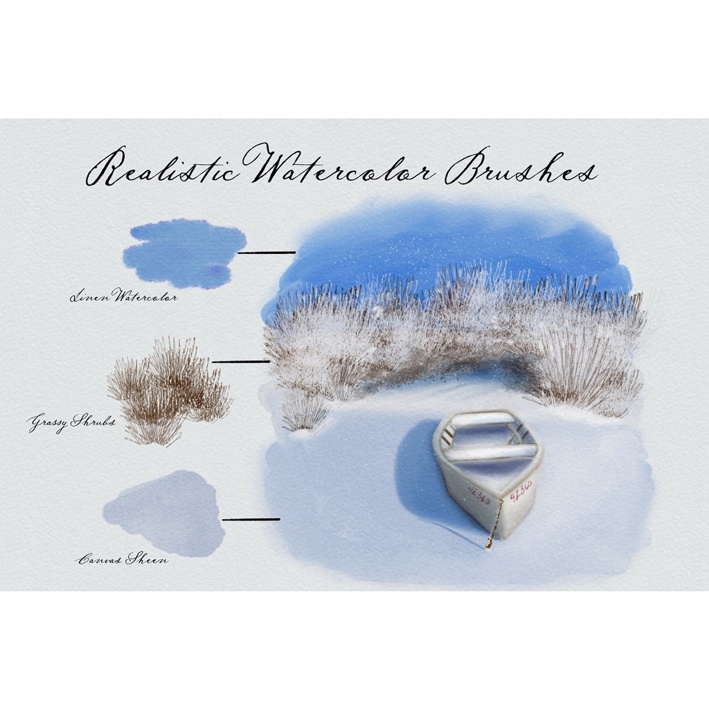 Procreate Brush - Winter Watercolor Brushset &amp; Canvas