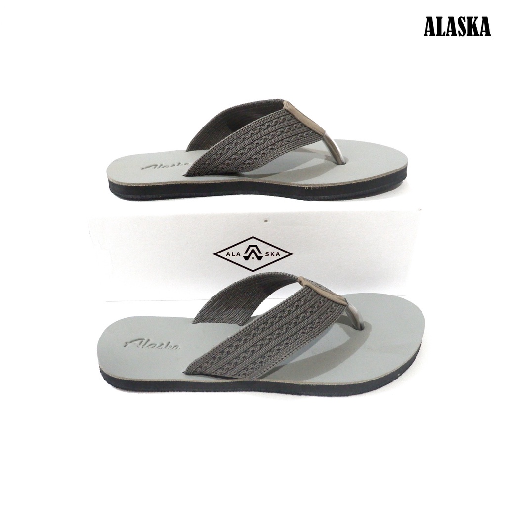 ALASKA Sandal Flat - Sendal Wanita  Dewasa Teplek Motif Rajut Import