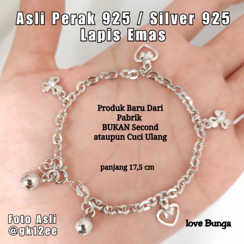 Gelang Tangan Wanita Perak Asli 925 Lapis Emas Gelang Silver 925 Asli Gelang Perak Asli Gelang Perak